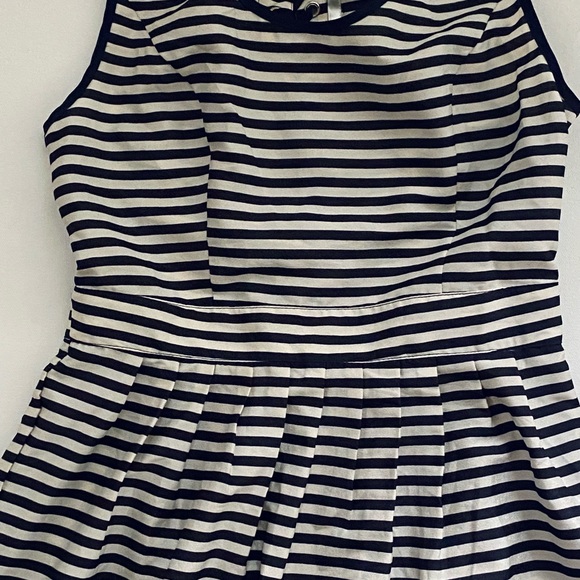 Papaya Navy Stripe Lace Up Fit and Flare Dress - Picture 3 of 5
